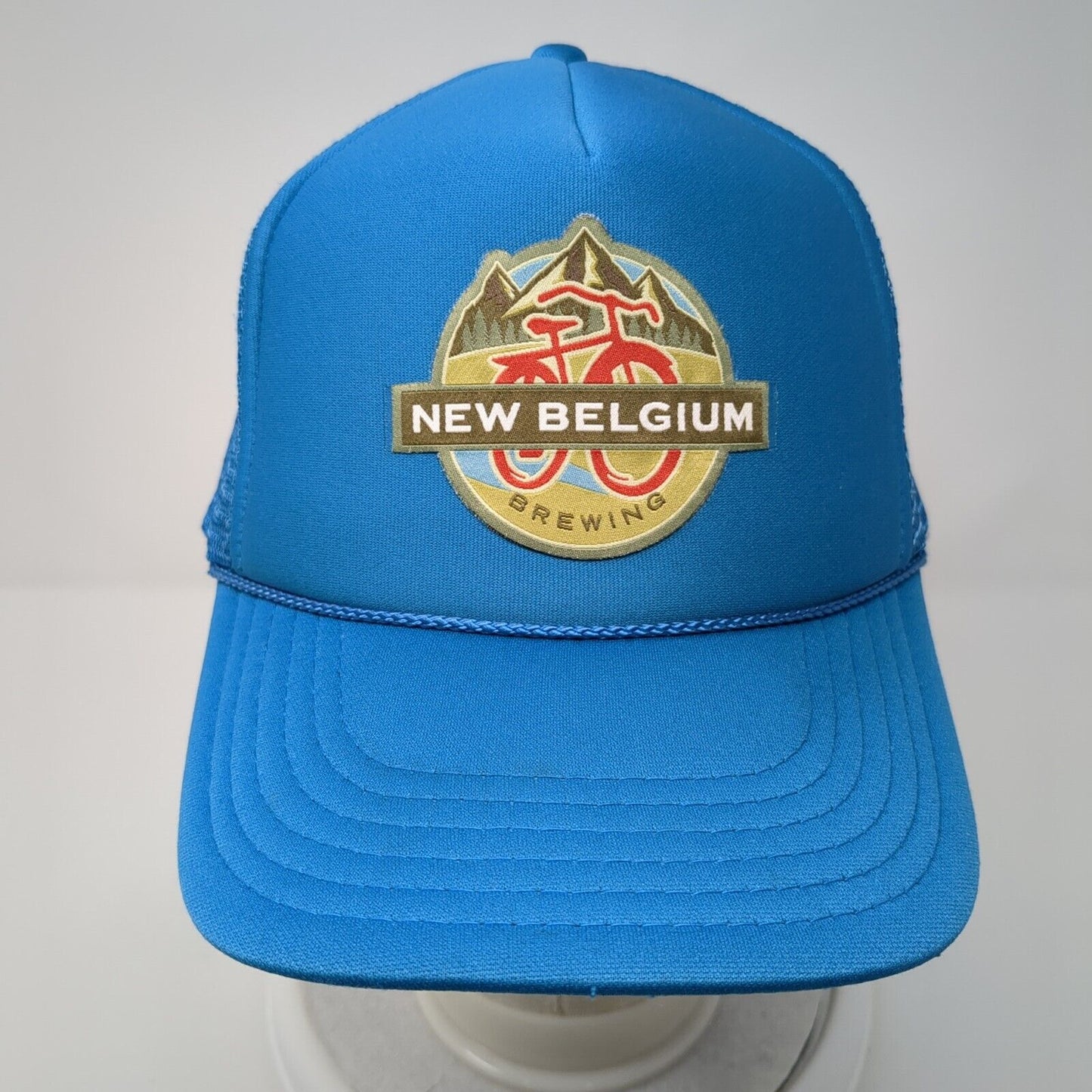 New Belgium Brewing Snapback Trucker Hat Blue One Size Adjustable Mesh Rope Otto