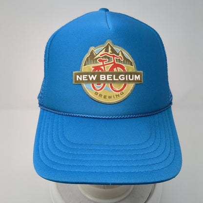 New Belgium Brewing Snapback Trucker Hat Blue One Size Adjustable Mesh Rope Otto