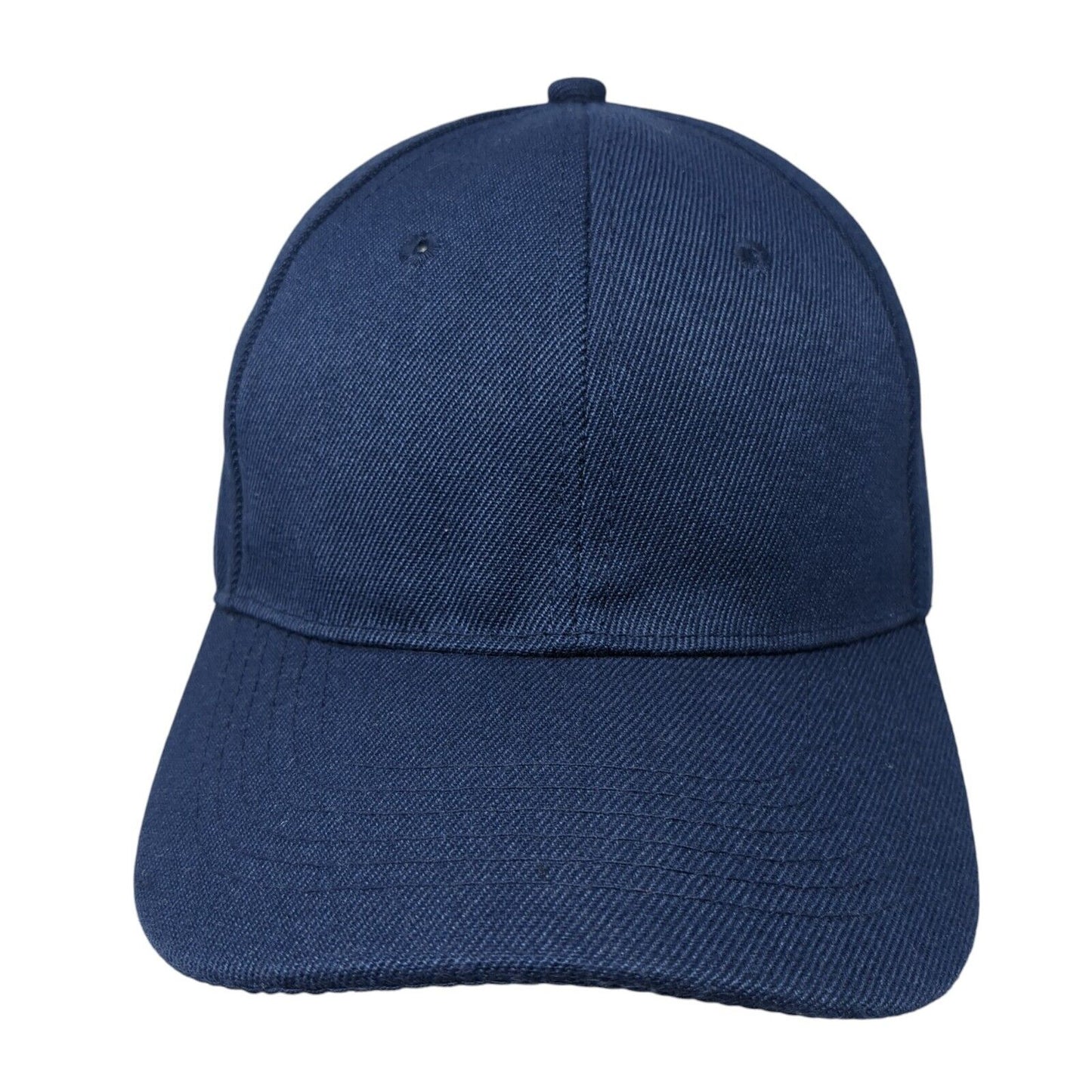 Unbranded Strapback Hat Blue One Size Adjustable Vented Holes 6 Panel Blank