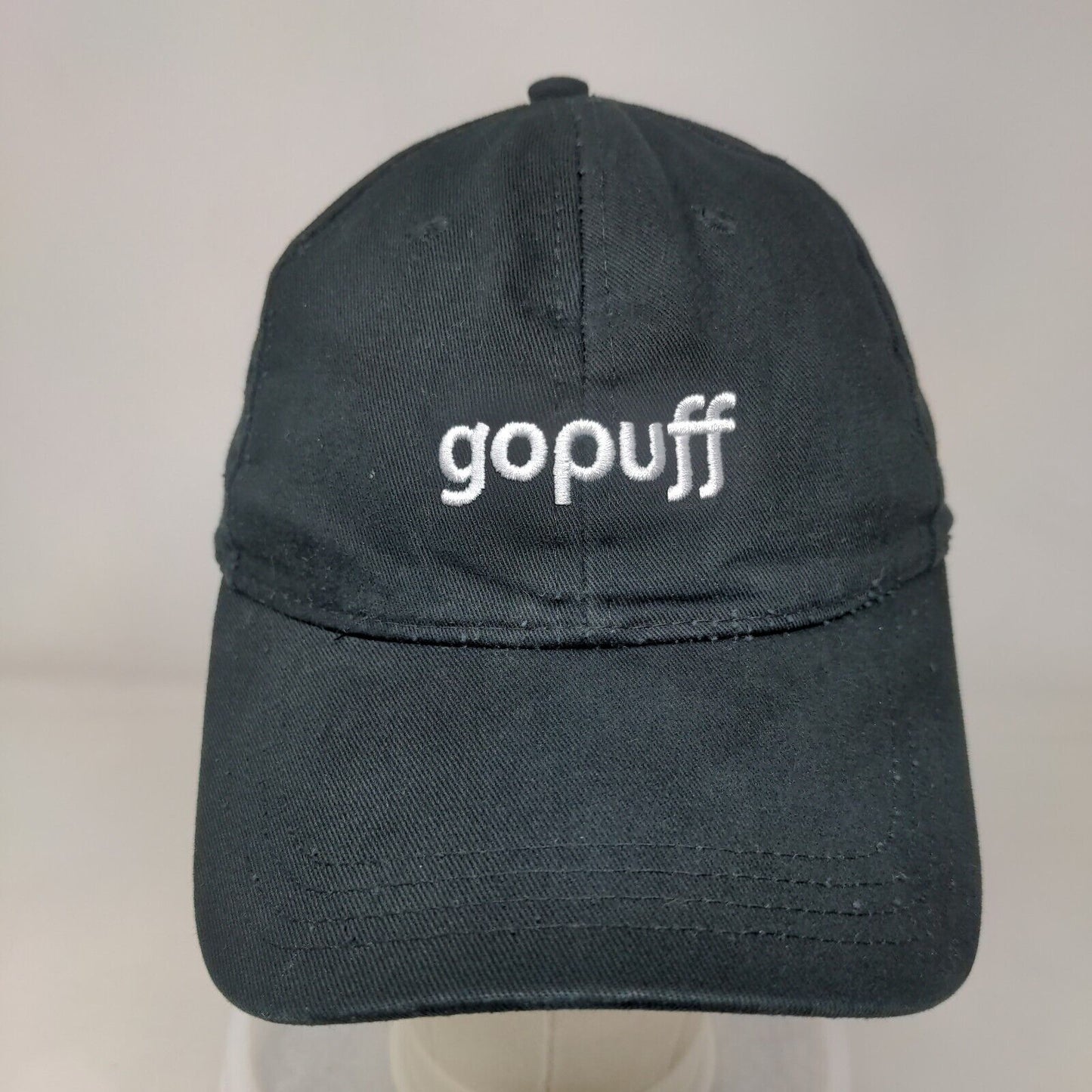 Gopuff Slideback Hat Black One Size Solid Embroidered Adjustable 6 Panel