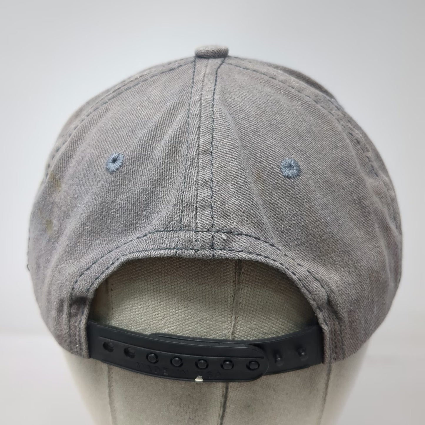 Calvin Klein Snapback Hat Gray One Size cK Logo Embroidered Washed Cotton Denim