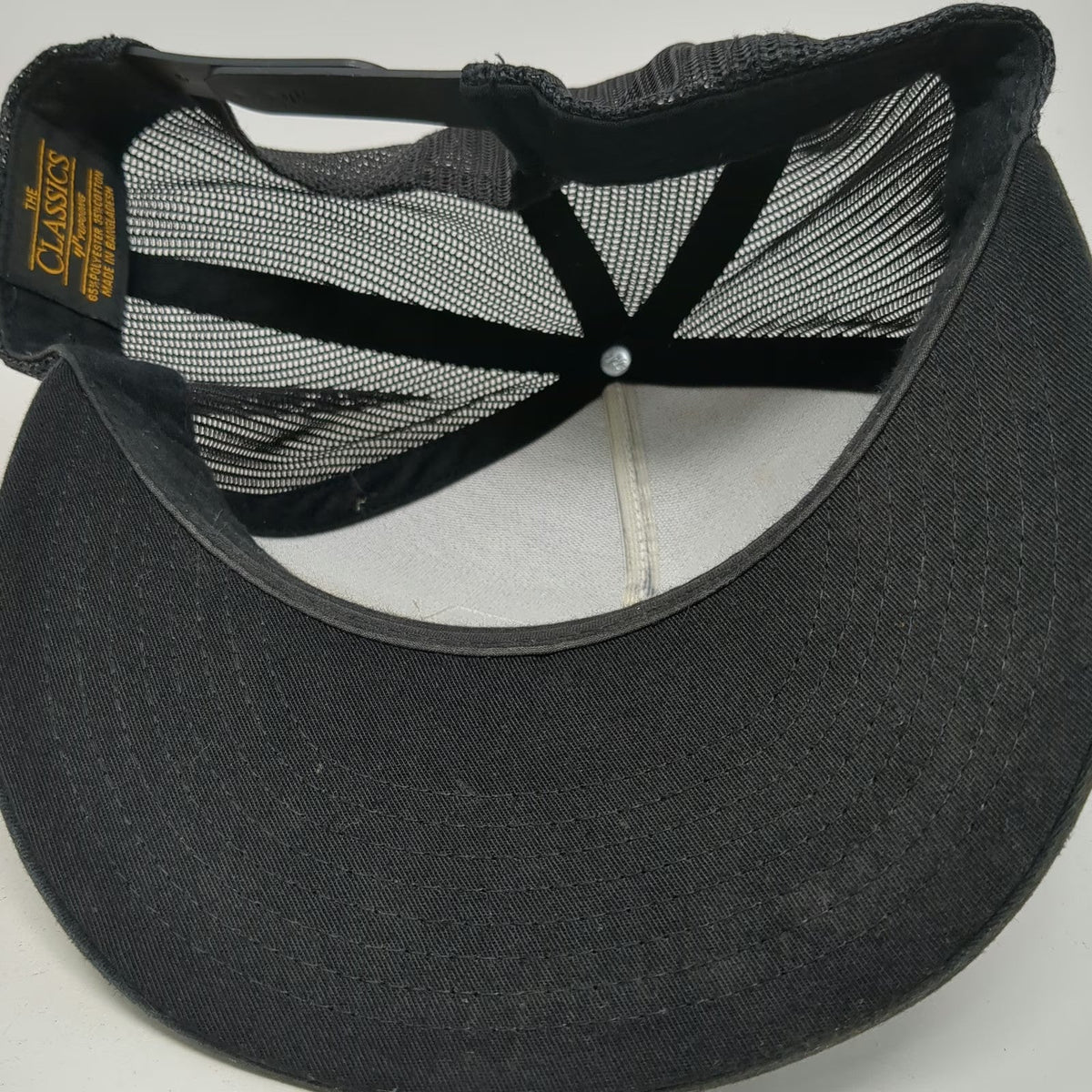 Yupoong Trucker Hat Black OSFM Salty Rodeo Patch Snapback Matt 5:13 Mesh Back