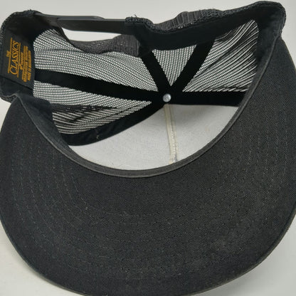Yupoong Trucker Hat Black OSFM Salty Rodeo Patch Snapback Matt 5:13 Mesh Back