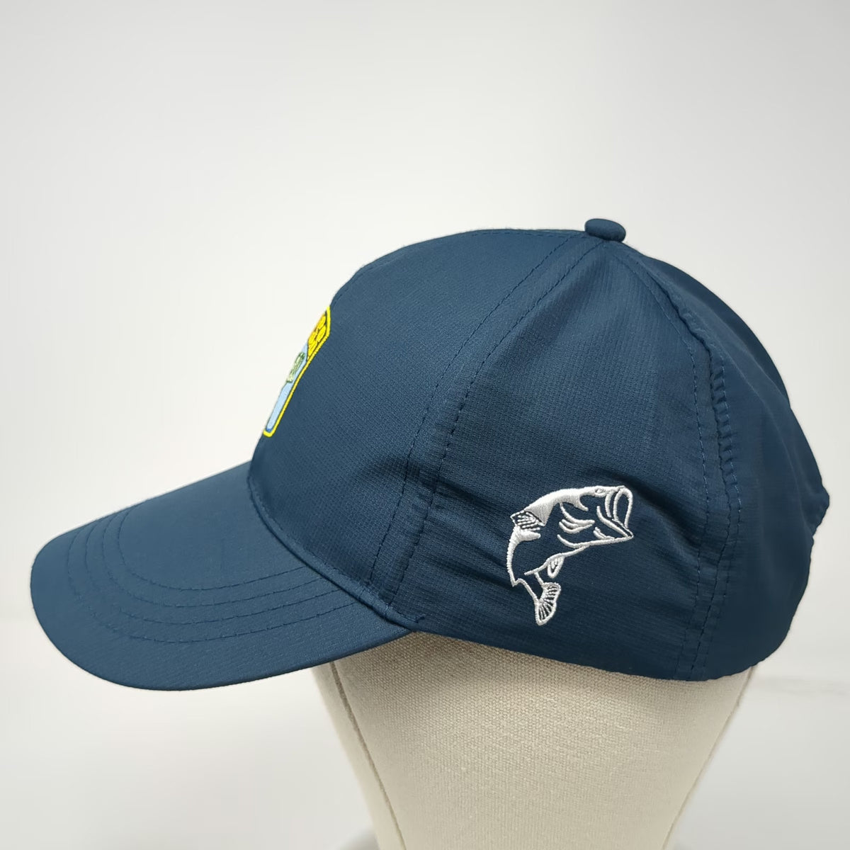 B.A.S.S. Baseball Cap Blue One Size Nylon Slideback Fishing Shield Logo Hat