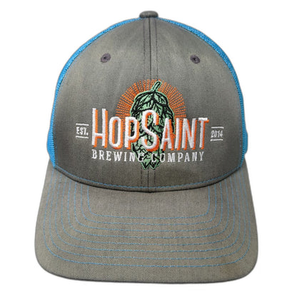 Richardson Trucker Hat Gray Blue One Size HopSaint Brewing Brewery Mesh Snapback