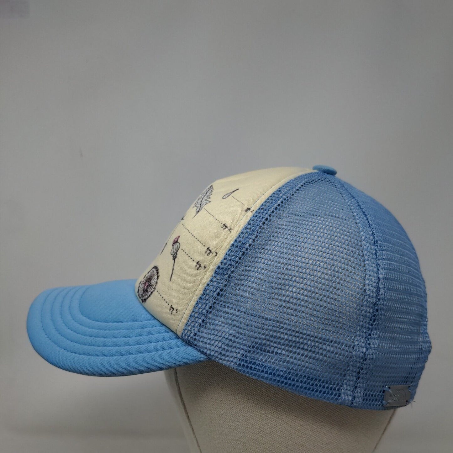 The North Face Snapback Mesh Back Trucker Hat Blue One Size Floral Print