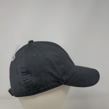 Unbranded Slideback Hat Black OSFM Adjustable Vented Holes 6 Panel Blank