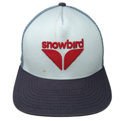 Snowbird Trucker Hat Blue One Size Snapback Mesh Back Ski Resort Logo Utah