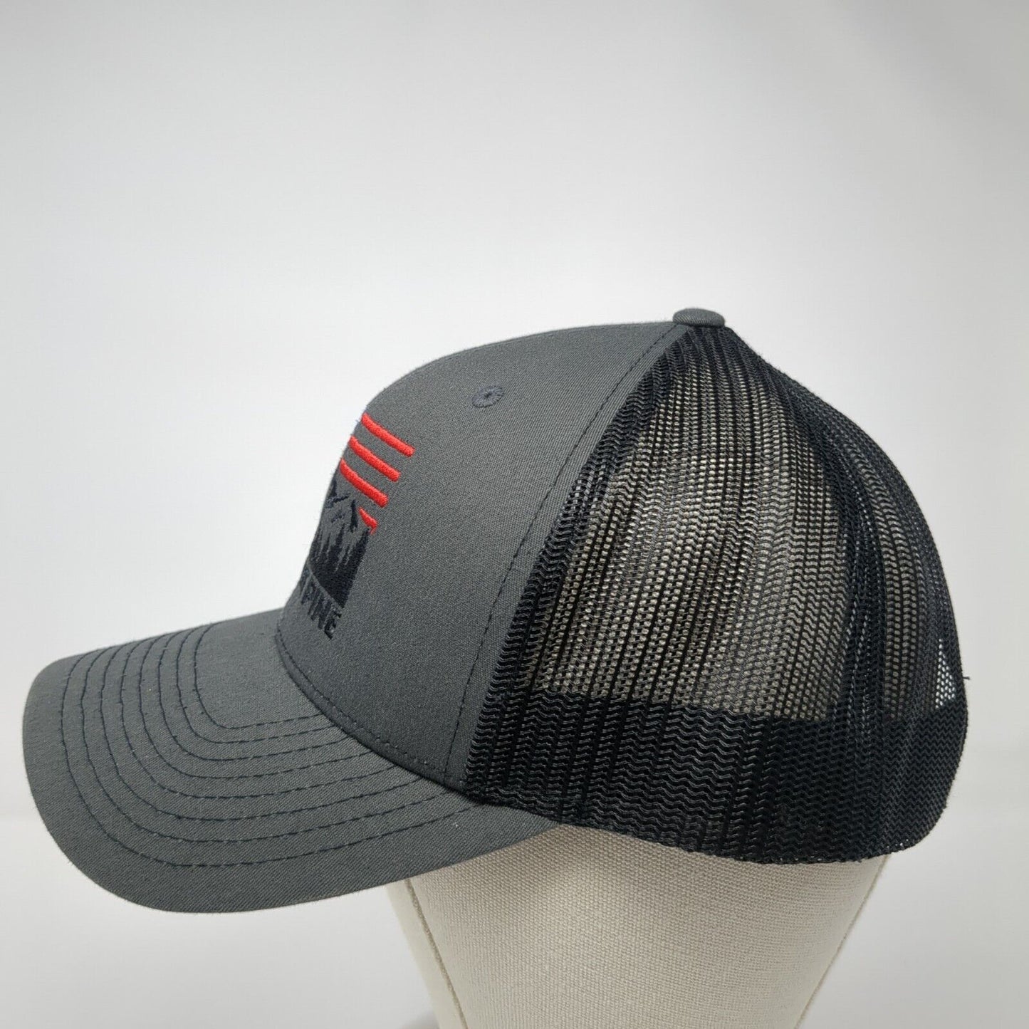 Fireside Pine USA Flag Snapback Trucker Hat Gray One Size Mesh Back