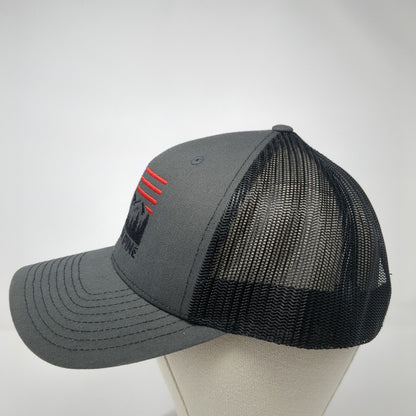 Fireside Pine USA Flag Snapback Trucker Hat Gray One Size Mesh Back