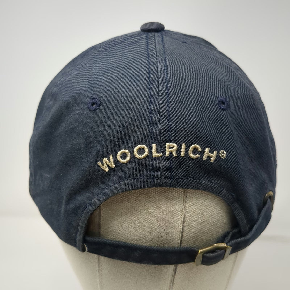 Woolrich Baseball Cap Blue Gold One Size Slideback Cotton Strap Curved Brim Hat