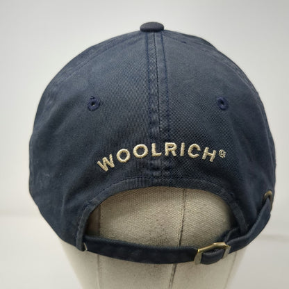 Woolrich Baseball Cap Blue Gold One Size Slideback Cotton Strap Curved Brim Hat