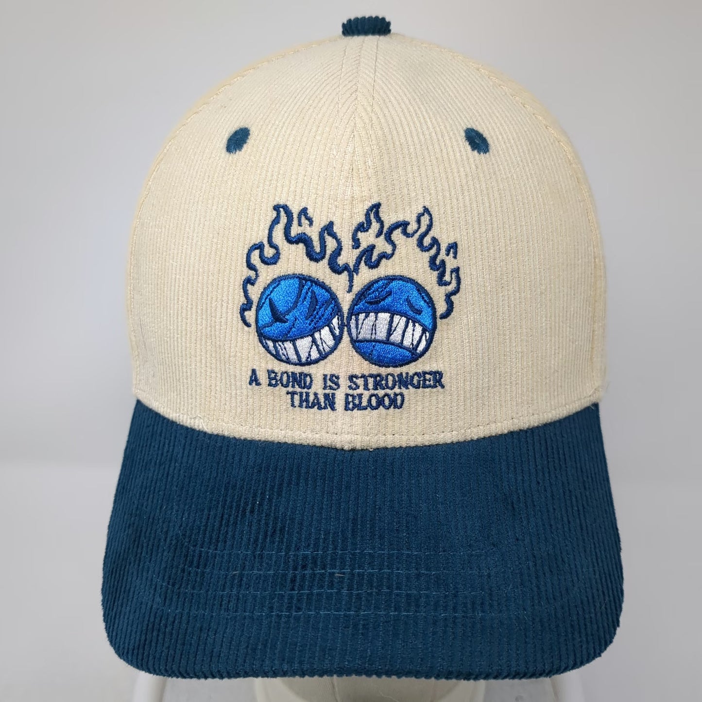 Allegory Snapback Hat Beige Blue One Size Corduroy Bond Stronger Than Blood