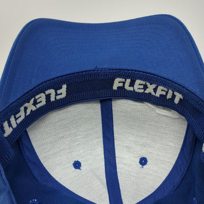 Flexfit Baseball Cap Blue XL Fitted Bodybuilding Logo Stretch Fit Hat