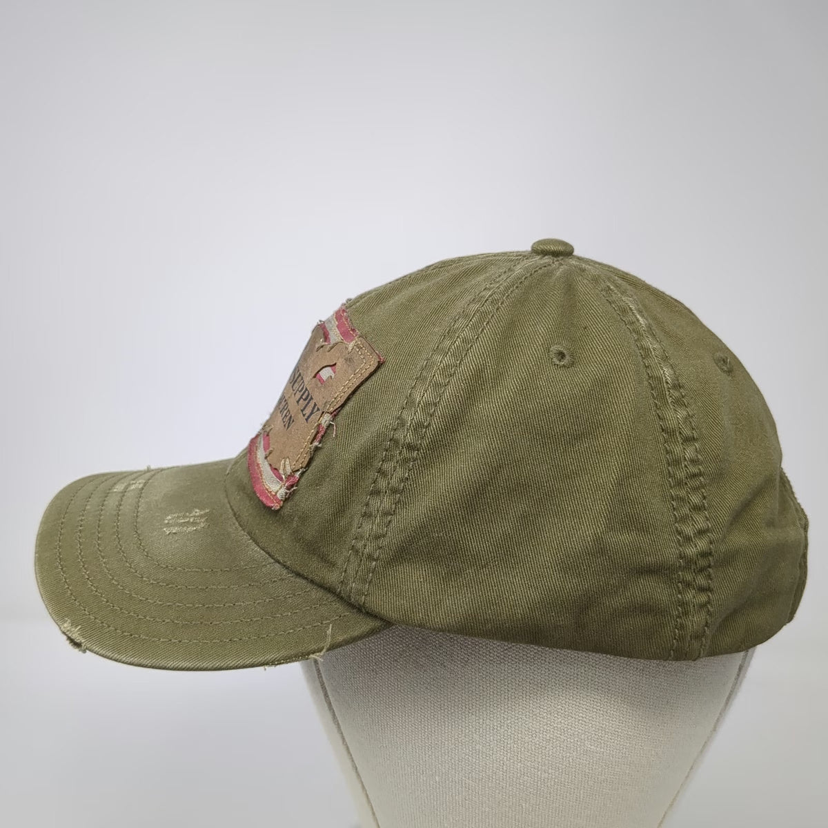 Denim & Supply Ralph Lauren Baseball Cap Green One Size Slideback Flag Patch Hat