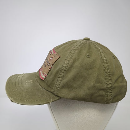 Denim & Supply Ralph Lauren Baseball Cap Green One Size Slideback Flag Patch Hat