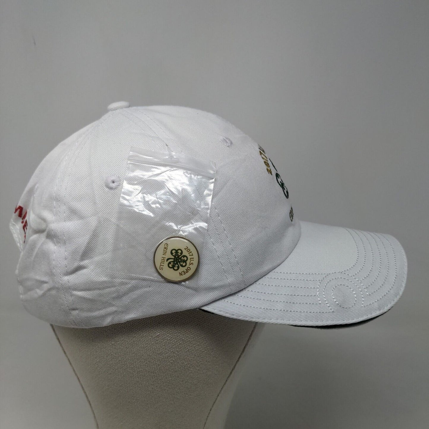 USGA Men's Slideback Hat White Adjustable 2017 US Open Erin Hills Logo Cotton