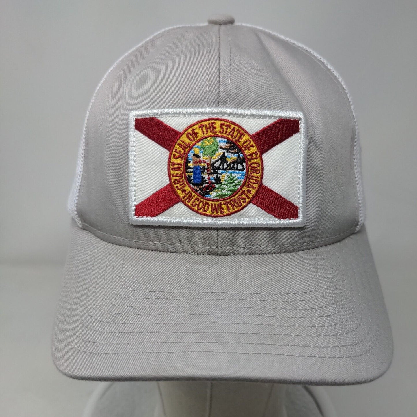 Great Seal Of The State Of Florida Snapback Mesh Back Trucker Hat Gray One Size