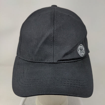 GE Strapback Hat Black One Size Embroidered Logo Adjustable 6 Panel