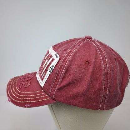 Jumi 5 Panel Red One Size Valencia 2002 Embroidered Cotton Patch Strapback Hat