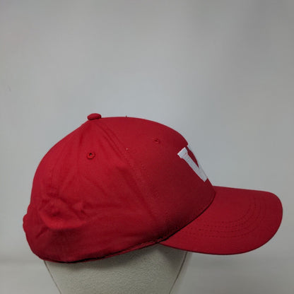 Letter W Youth Strapback Hat Red OS Adjustable Embroidered Vented Holes Otto
