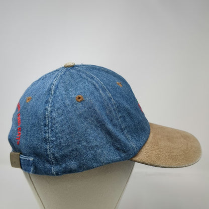 Blue Baseball Cap One Size Rainforest Cafe Frog Denim Hat Slideback Red Green