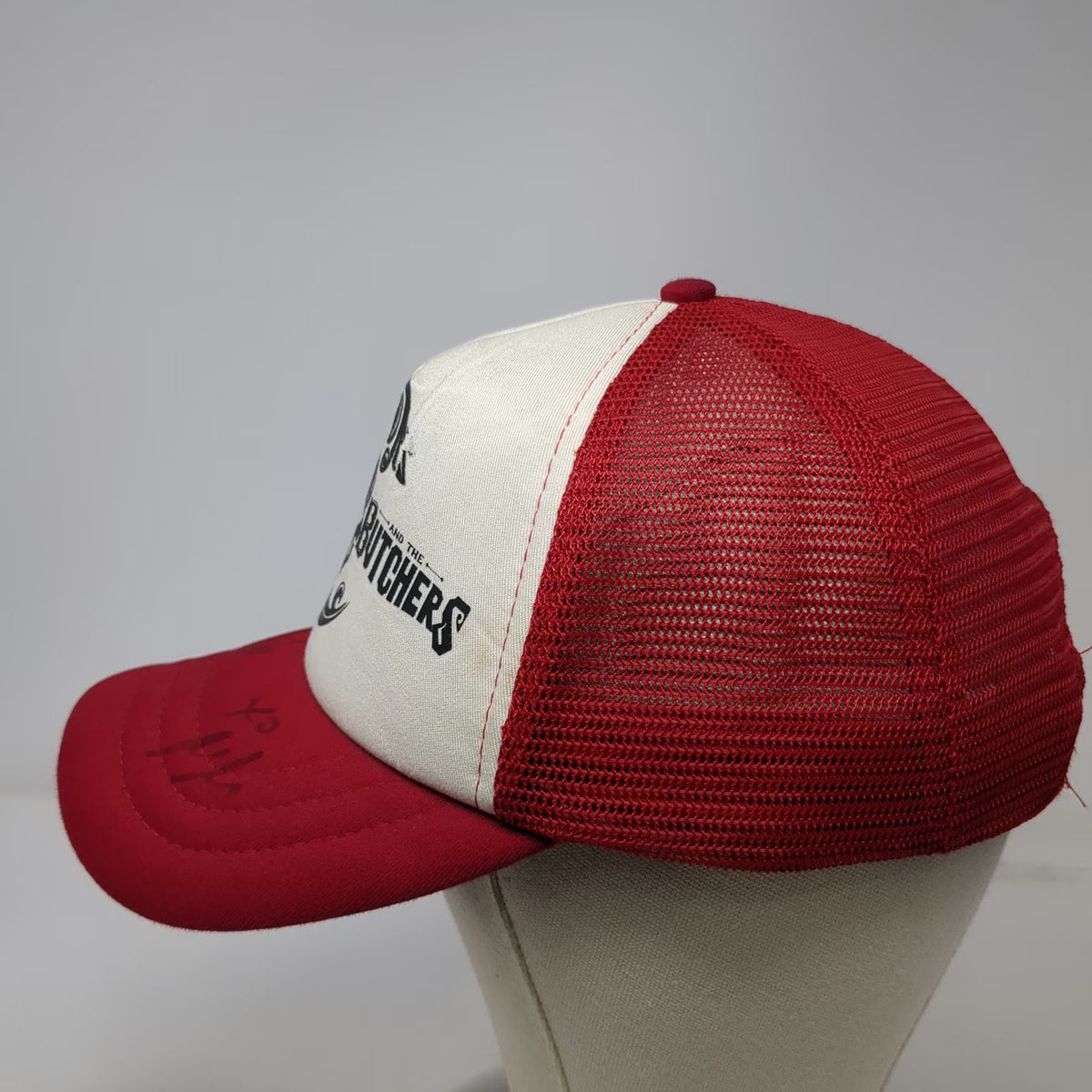 Port Authority Red Trucker Hat One Size Signed Builders and the Butchers Skull