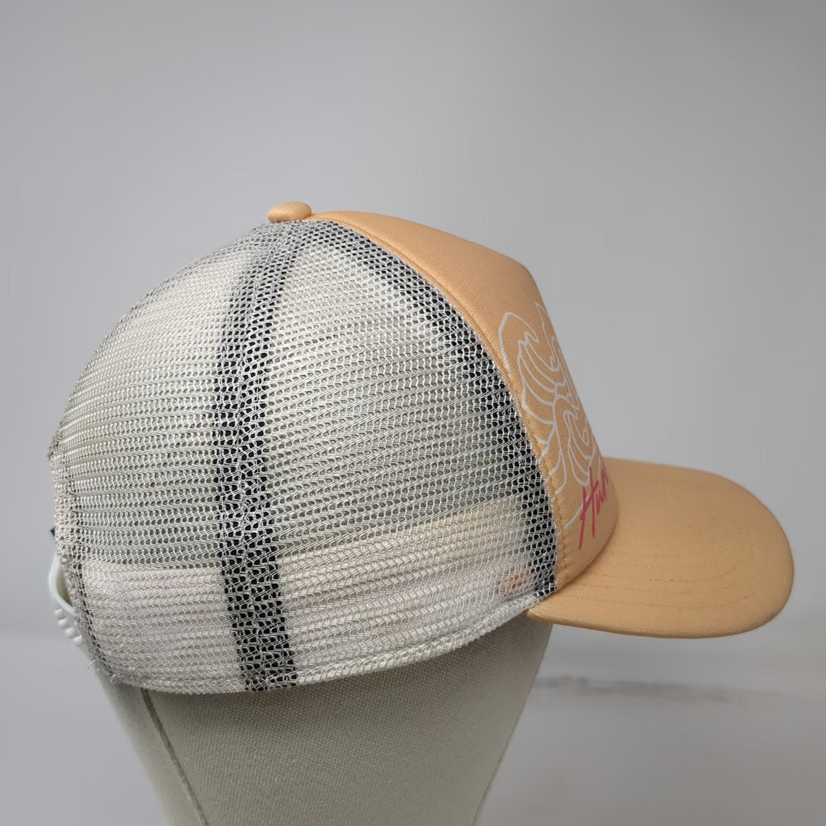 Hurley Trucker Hat Yellow One Size Mesh Snapback Wave Mountain Graphic Surf