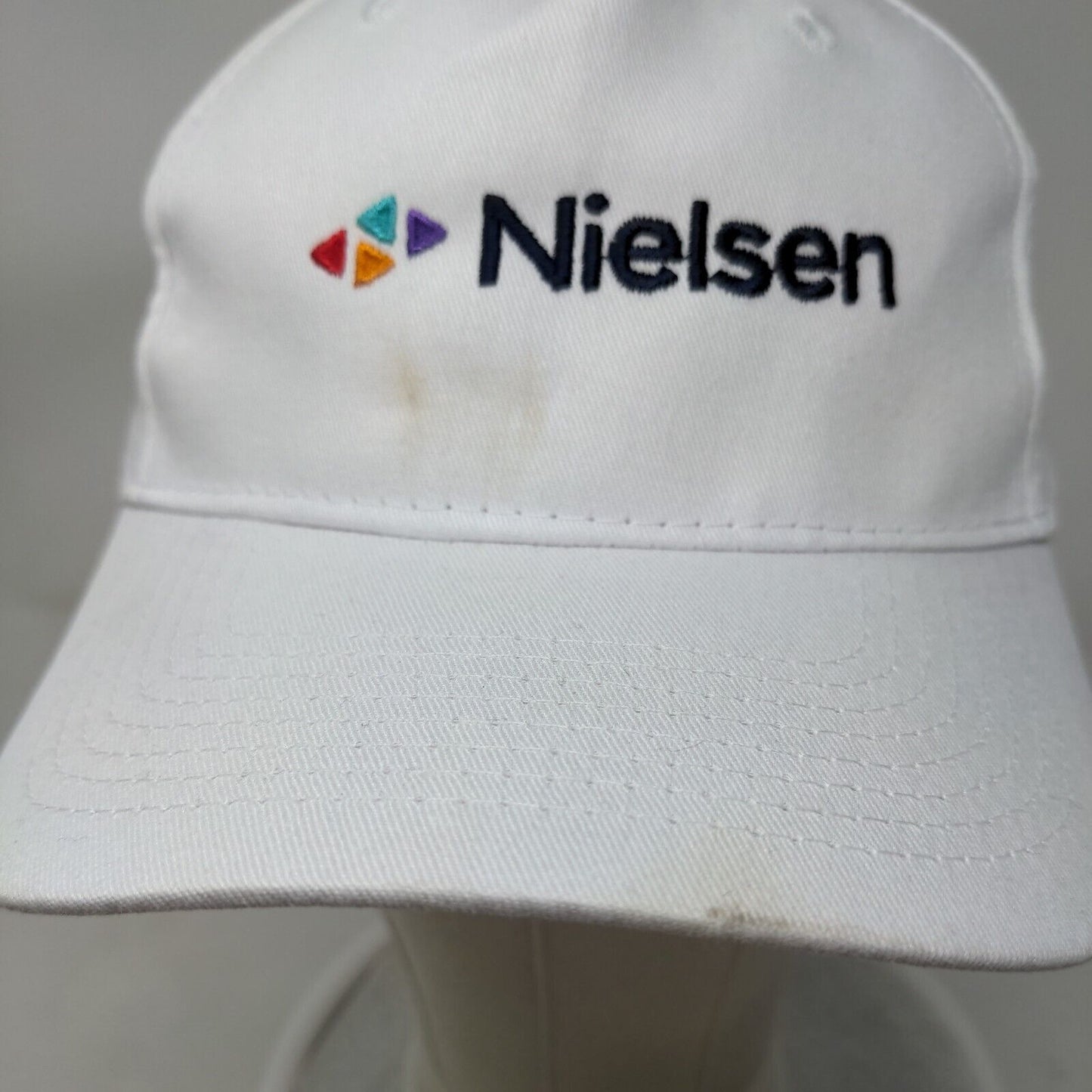 Nielsen Strapback Hat White One Size Embroidered Solid Port & Company