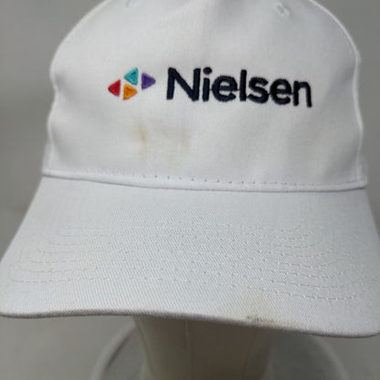 Nielsen Strapback Hat White One Size Embroidered Solid Port & Company