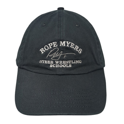Rope Myers Slideback Baseball Cap Black One Size Adjustable Embroidered 6 Panel