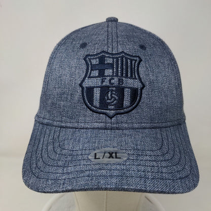 FC Barcelona Men's Slideback Hat Blue Size L/XL Embroidered Logo Barca