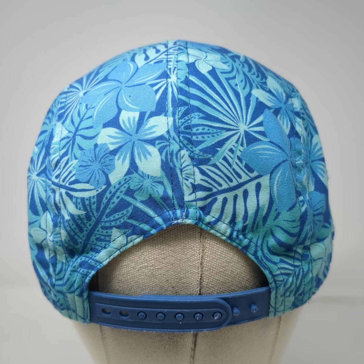 Disney 5 Panel Blue OSFM Hat Stitch Surf Chill Repeat Floral Tropical Snapback