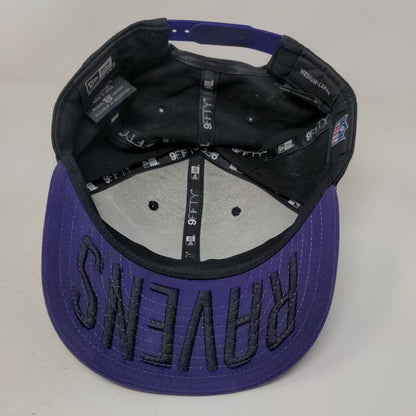 Baltimore Ravens Snapback Hat Black Purple Embroidered New Era 9Fifty Logo M/L