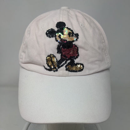 Mickey Mouse Adult Strapback Hat Pink OS Adjustable Sequin Walt Disney World