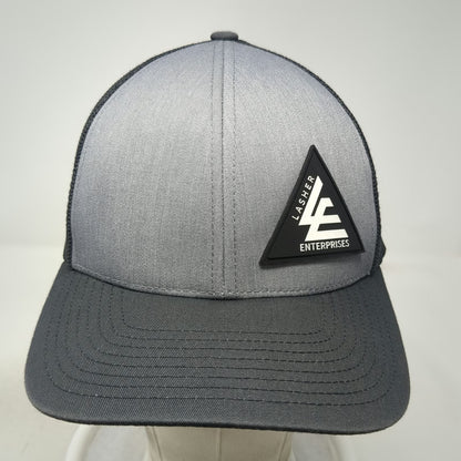 Pacific Headwear Trucker Hat Gray One Size Snapback Lasher Enterprises Logo Mesh