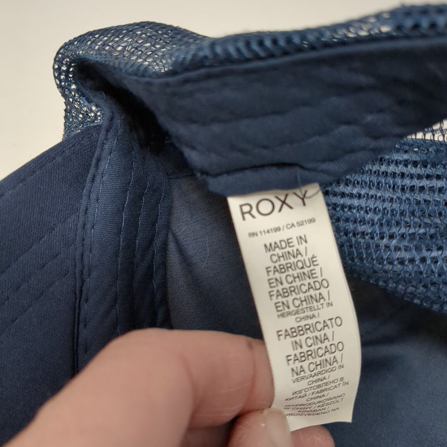 ROXY Snapback Trucker Hat Blue One Size Adjustable Mesh Back 6 Panel Polyester