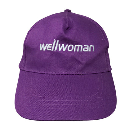 Well Woman Strapback Hat Purple OSFA Embroidered Adjustable Vent Holes