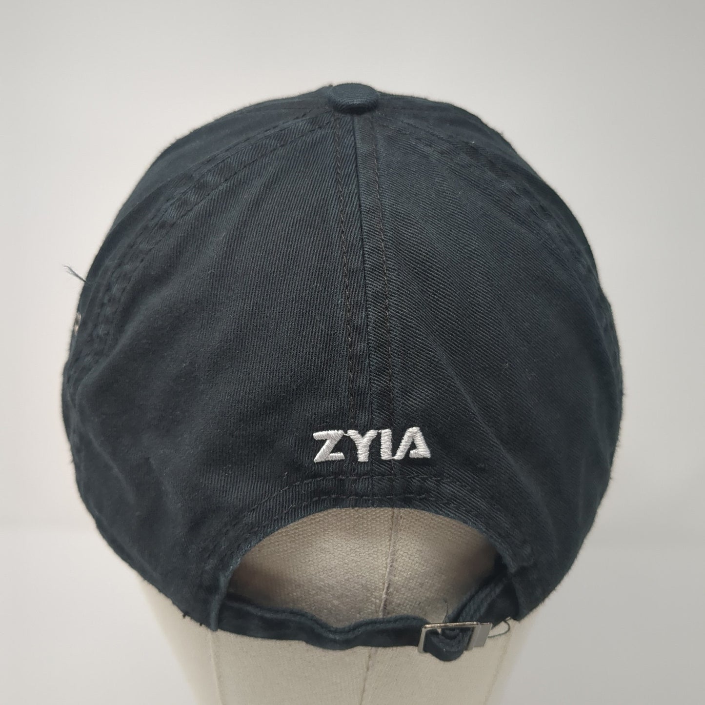 Zyia Active Slideback Hat Black One Size Adjustable Solid Embroidered