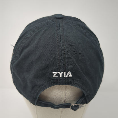 Zyia Active Slideback Hat Black One Size Adjustable Solid Embroidered