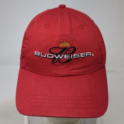 Budweiser Baseball Cap Red One Size Script B Crown Logo Cotton Slideback Hat
