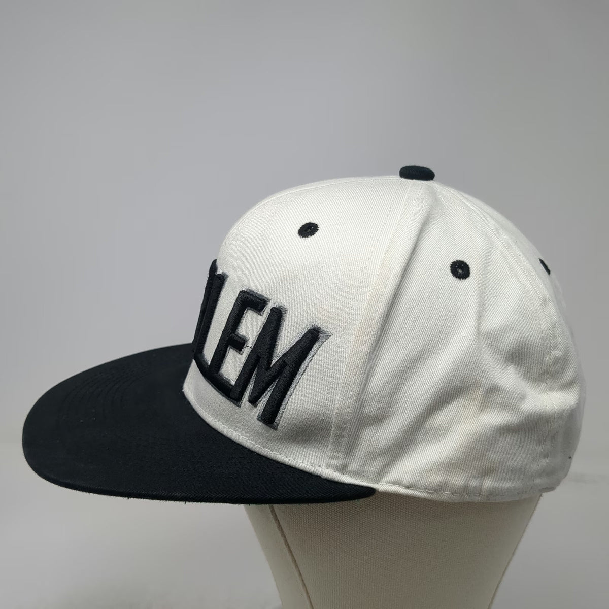 L.O.G.A. Harlem Snapback White One Size Hat Raised Embroidery Green Undervisor