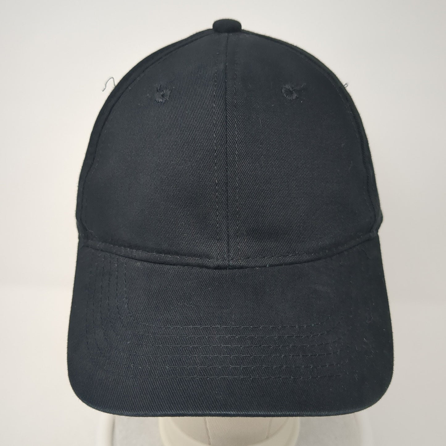 George Strapback Hat Black One Size Adjustable Solid Vent Holes Blank
