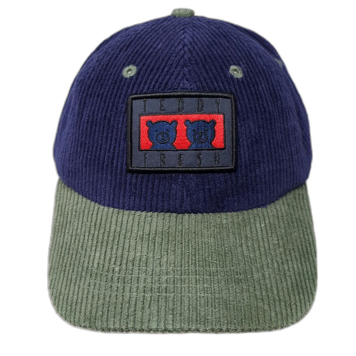 Teddy Fresh Baseball Cap Blue Green One Size Corduroy Patch Strapback Hat