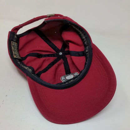 Ahead Men's Slideback Hat Red Adjustable Embroidered Coyote Crossing Golf Logo