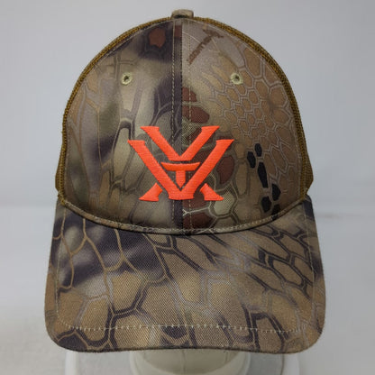 Vortex Trucker Hat Brown Orange One Size Camo Mesh Snapback Richardson Logo V