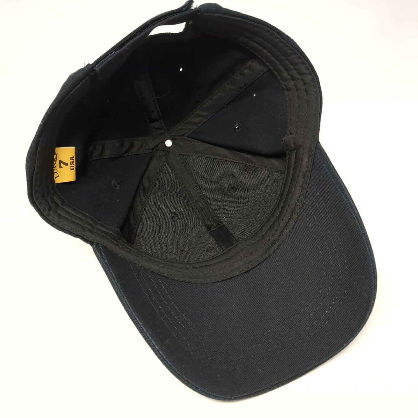 86 Lagoon Strapback Hat Black One Size Adjustable Solid Lucky 7 USA