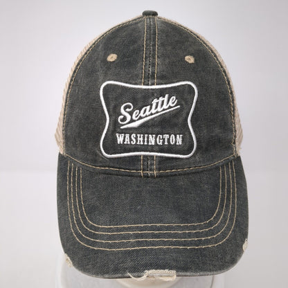 Seattle Washington Snapback Trucker Hat Multicolor One Size Mesh Back