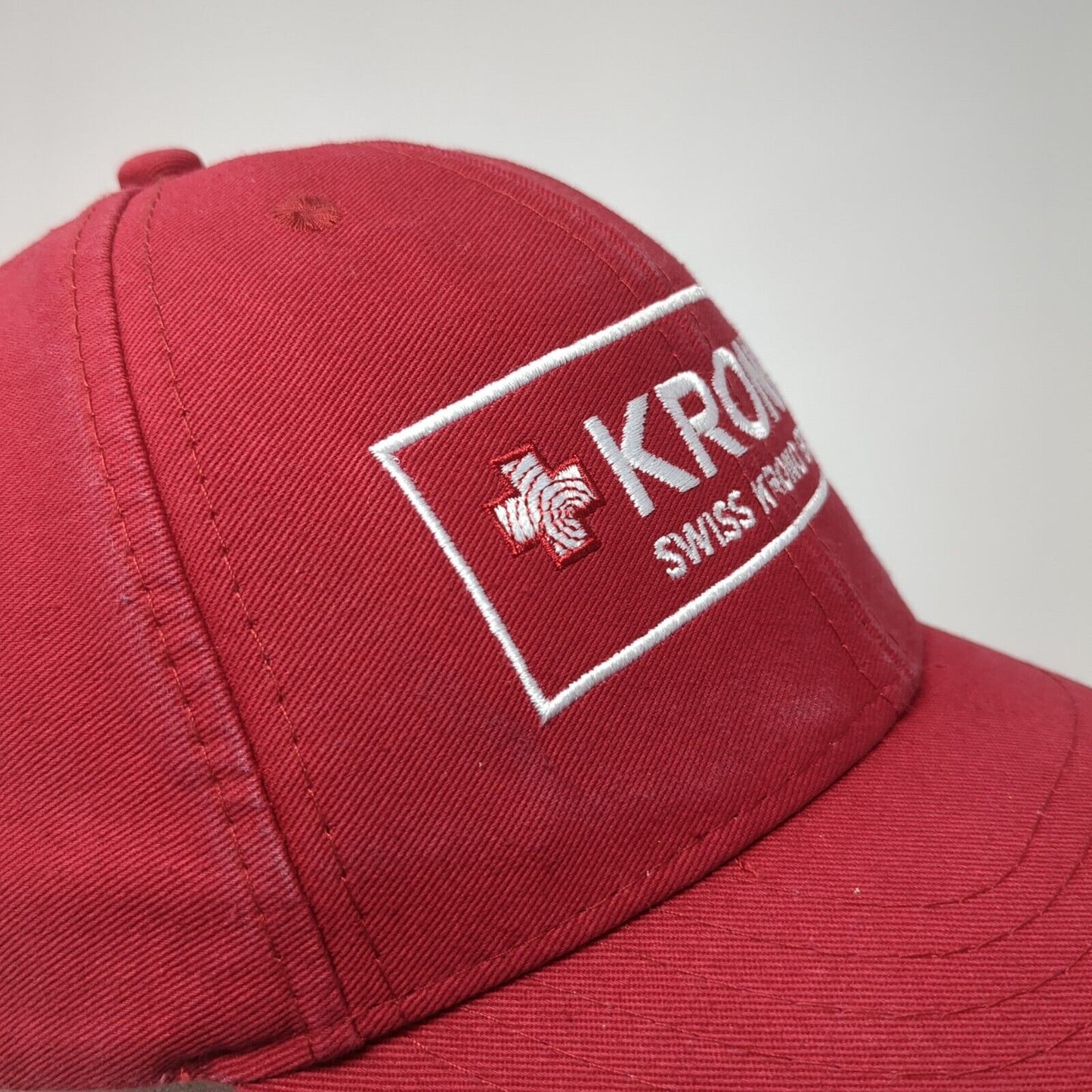 Swiss Krono Group Slideback Hat Red One Size Adjustable Embroidered
