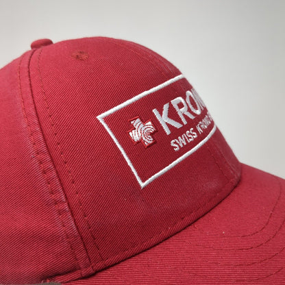 Swiss Krono Group Slideback Hat Red One Size Adjustable Embroidered
